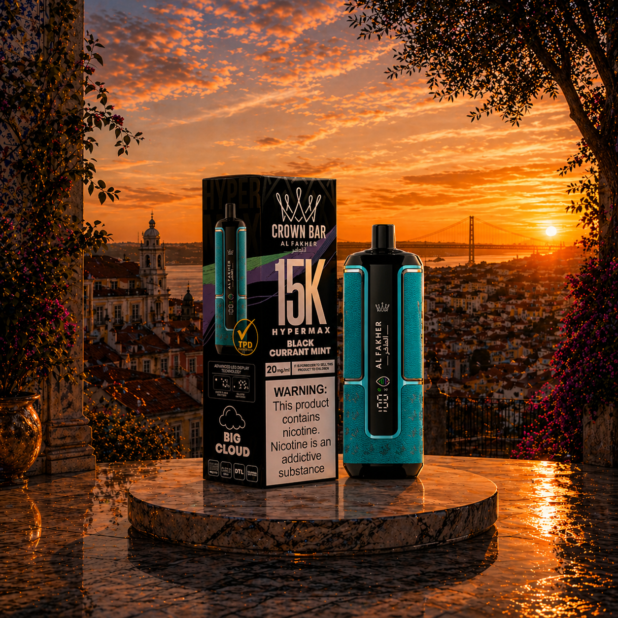 Al Fakher HyperMax 15K Portugal Vape Descartável black currant ice 15000 puffs - cigarro eletrónico descartável