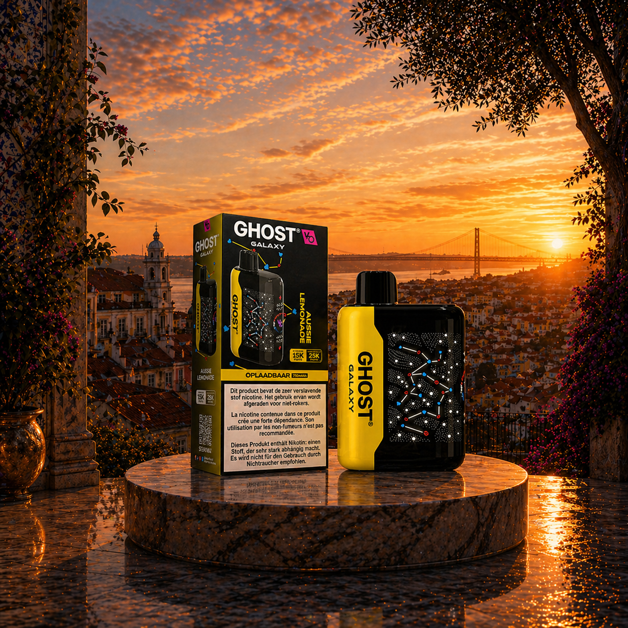 Ghost Galaxy 25K Portugal Vape Descartável Aussie Lemonade 25000 puffs - vapes descartáveis sabores de vape