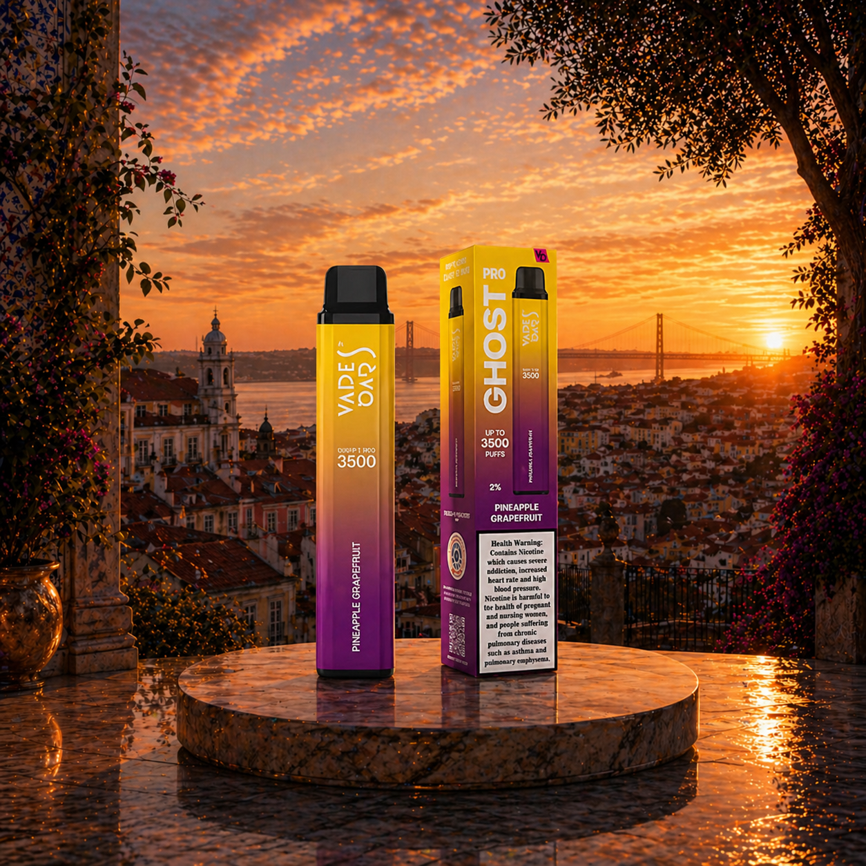 Ghost Pro 3500 Portugal Vape Descartável Pineapple Grapefruit 3500 puffs - cigarro eletrónico puffs
