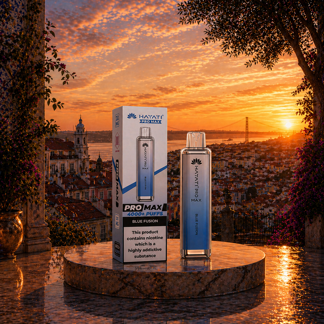 Hayati Pro Max 4K Portugal Vape Descartável Blue Fusion 4000 puffs - cigarro eletrónico descartável