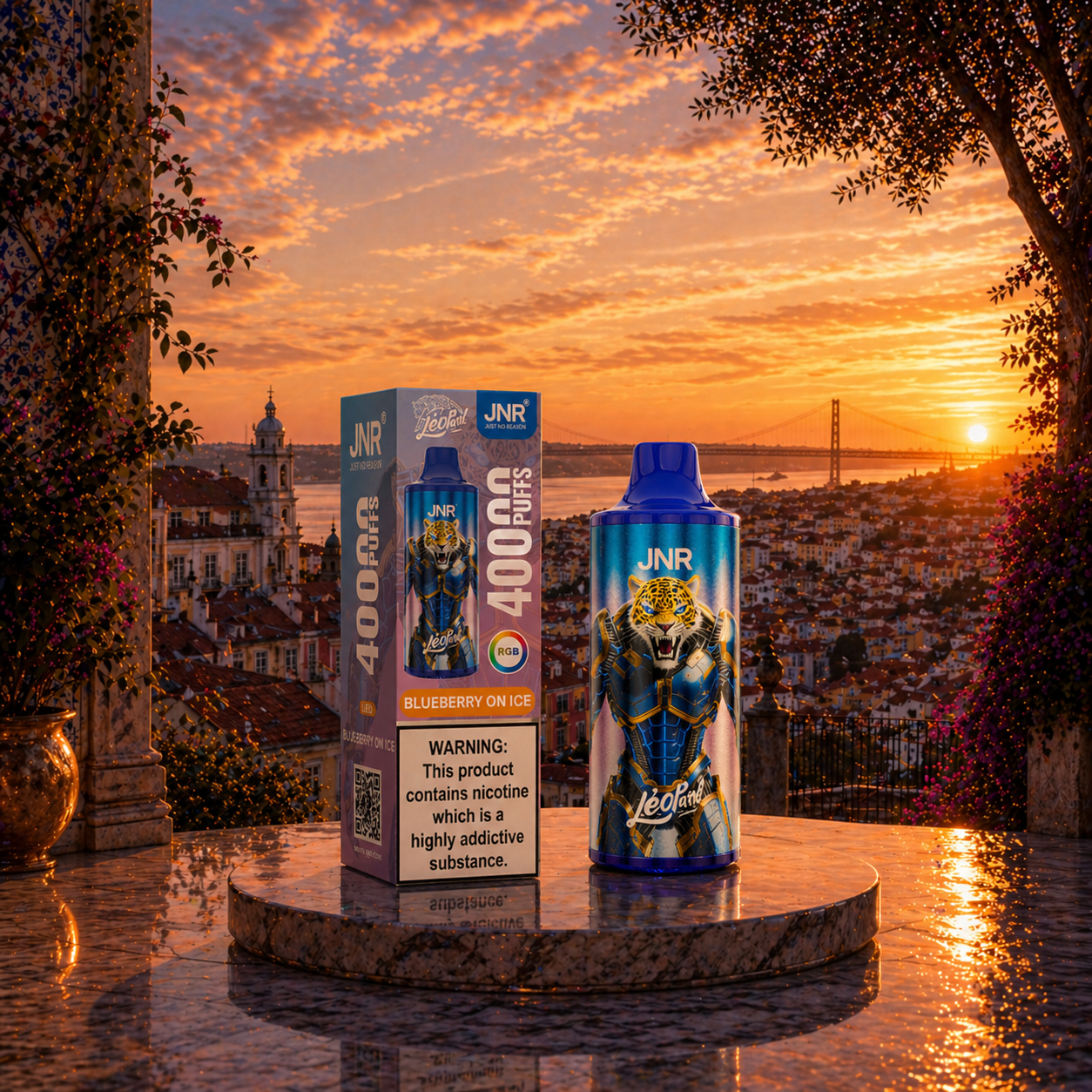 JNR Leopard 40K Portugal Vape Descartável Blueberry On Ice 40000 puffs - sabores de vape vape com nicotina