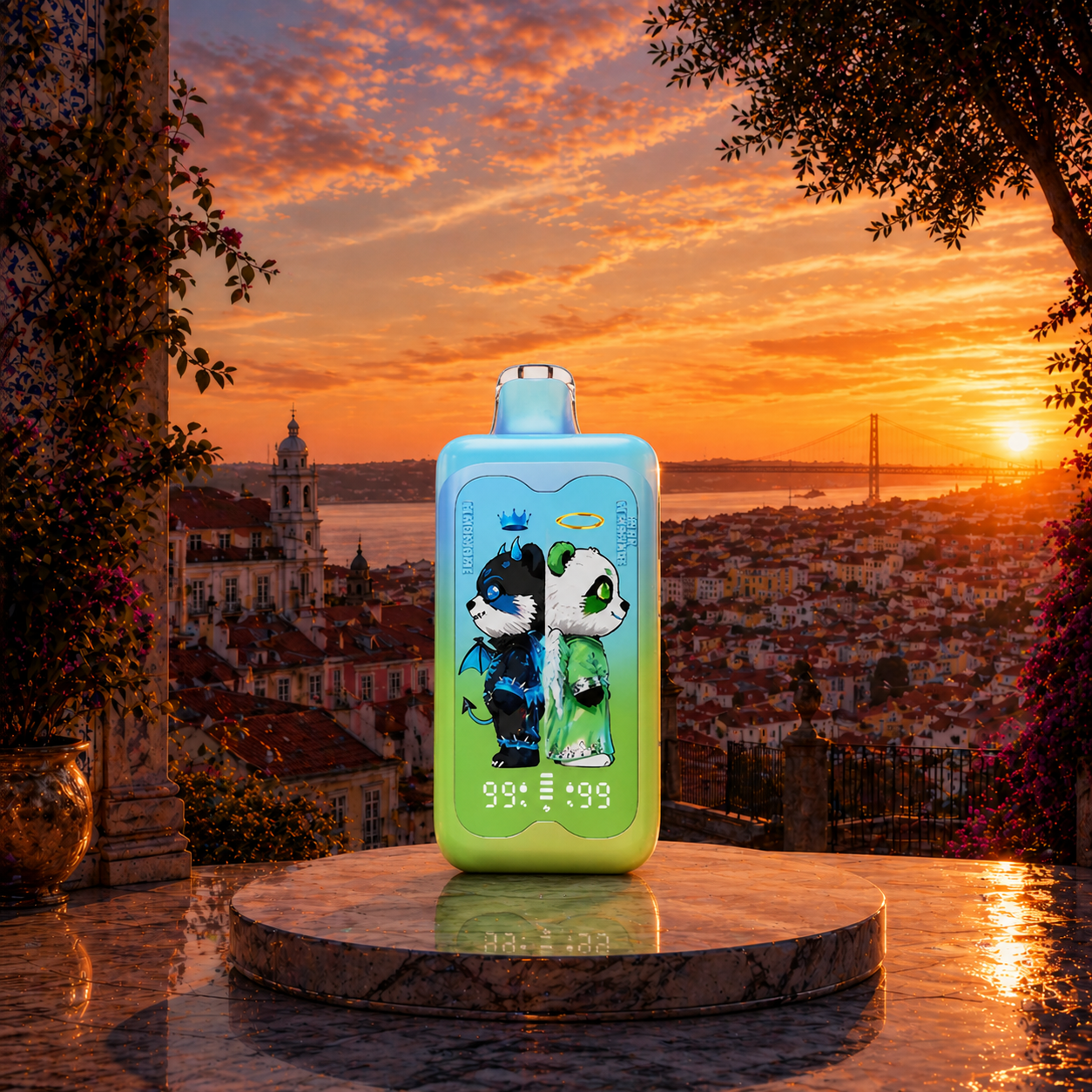 MerryMi Panda Twins 40K Portugal Vape Descartável Feijoa Orange Kiwi Ice 40000 puffs - sabores de vape vapes descartáveis